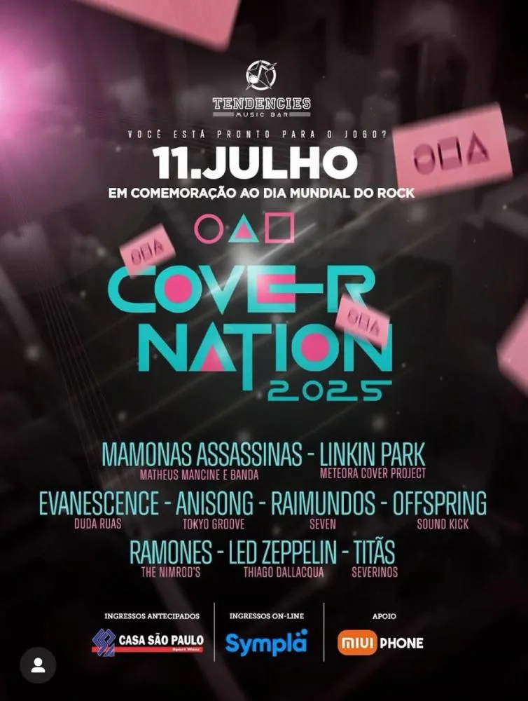 Covernation 2025 agita Palmas no Dia Mundial do Rock com shows tributo